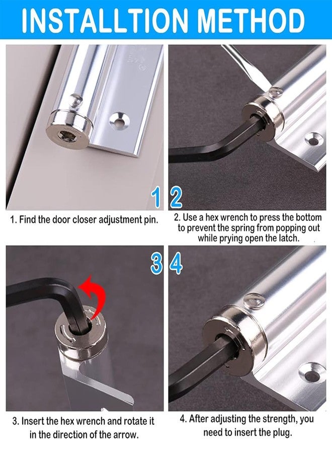 KBZONE Spring Door Closer for Home,Adjustable Automatic Door Closers for Light Weight Door,Automatic Door Closure,Use to Wooden Door,Metal Door,Security Door - Image 3